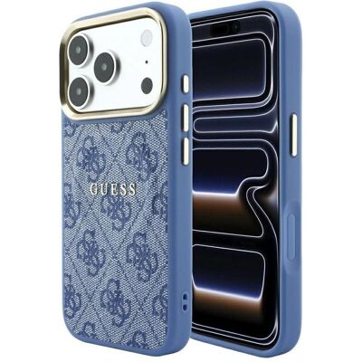 Guess PU-Leder 4G Goldrahmen geprägte MagSafe-Hülle für iPhone 18 Pro Max Blau (Apple iPhone 17 Pro Max), Smartphone Hülle, Blau Guess PU-Leder 4G Goldrahmen geprägte MagSafe-Hülle für iPhone 18 Pro Max Blau (Apple iPhone 17 Pro Max), Smartphone Hülle, Blau