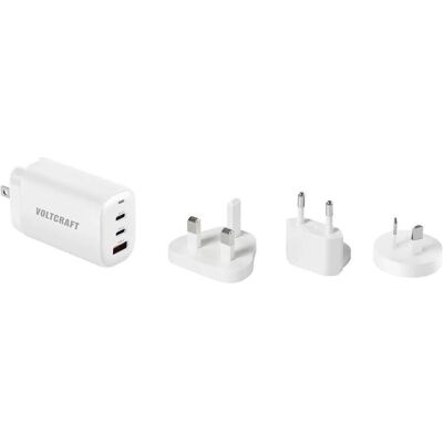 Voltcraft UC-3ACX004 Reiseladeadapter - 65W, EU/US/UK/AU, 3 USB-Anschlüsse Voltcraft UC-3ACX004 Reiseladeadapter - 65W, EU/US/UK/AU, 3 USB-Anschlüsse