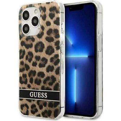 Guess Leopard Electro Stripe Hülle für iPhone 13 Pro - Braun Guess Leopard Electro Stripe Hülle für iPhone 13 Pro - Braun