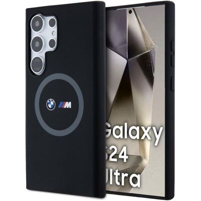 BMW S24 Ultra MagSafe Silikonhülle - Schwarz BMW S24 Ultra MagSafe Silikonhülle - Schwarz