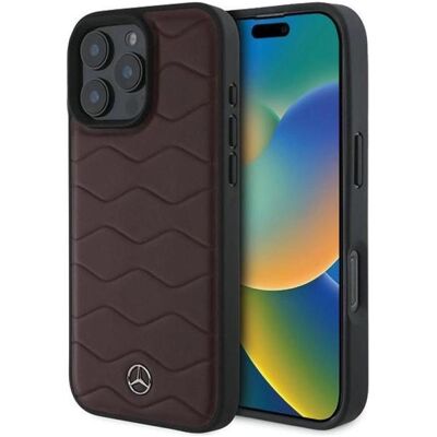 Mercedes MEHCP16X23RWRSR iPhone 16 Pro Max 6.9" czerwony/red hardcase MB Waves Leather (Apple iPhone 16 Pro Max), Smartphone Hülle, Rot Mercedes MEHCP16X23RWRSR iPhone 16 Pro Max 6.9" czerwony/red hardcase MB Waves Leather (Apple iPhone 16 Pro Max), Smartphone Hülle, Rot