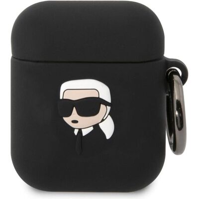 Karl Lagerfeld Schwarzes Silikon AirPods Hülle - Kopfhörer Tasche Karl Lagerfeld Schwarzes Silikon AirPods Hülle - Kopfhörer Tasche