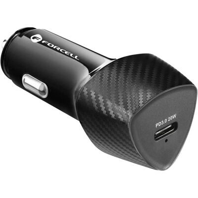 Forcell USB-C 20W Autoladegerät - Schnelles Laden - Carbon-Design Forcell USB-C 20W Autoladegerät - Schnelles Laden - Carbon-Design