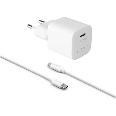 FIXED Mini Reiseadapter - 20W, USB-C, Weiß - Ladegerät FIXED Mini Reiseadapter - 20W, USB-C, Weiß - Ladegerät