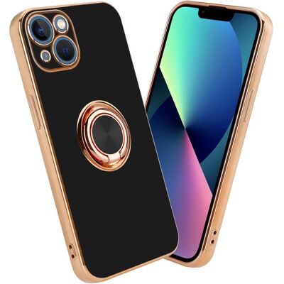 Cadorabo Hülle für iPhone 14 Schwarz mit Ring Cadorabo Hülle für iPhone 14 Schwarz mit Ring