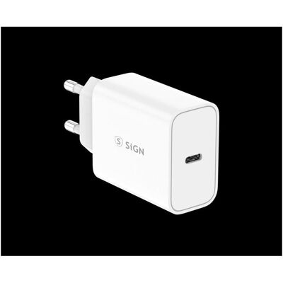 SiGN 45W Charger, USB-C PD, Fast Charging, MacBook Air, iPhone etc. - White (45 W), USB Ladegerät, Weiss SiGN 45W Charger, USB-C PD, Fast Charging, MacBook Air, iPhone etc. - White (45 W), USB Ladegerät, Weiss