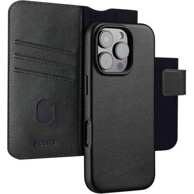 Accezz Leather Bookcase 2-in-1 met MagSafe iPhone 16 Pro Max - Onyx Black (Apple iPhone 16 Pro Max), Smartphone Hülle, Schwarz Accezz Leather Bookcase 2-in-1 met MagSafe iPhone 16 Pro Max - Onyx Black (Apple iPhone 16 Pro Max), Smartphone Hülle, Schwarz