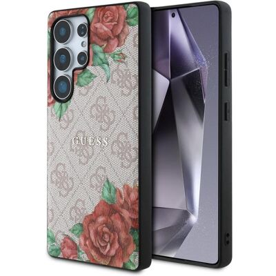 Guess Leder 4G Blumenmuster Metall Klassisches Logo Magsafe - Smartphone-Hülle Guess Leder 4G Blumenmuster Metall Klassisches Logo Magsafe - Smartphone-Hülle