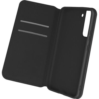 Avizar Galaxy S22 Schwarze Brieftaschenhülle mit Unterstützung Avizar Galaxy S22 Schwarze Brieftaschenhülle mit Unterstützung