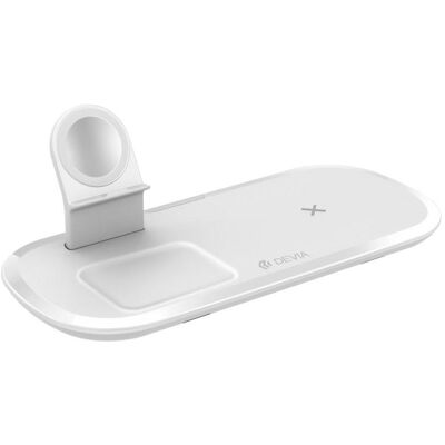Devia V.5 3-in-1 Wireless Ladegerät - Qi, 15W, Weiß Devia V.5 3-in-1 Wireless Ladegerät - Qi, 15W, Weiß