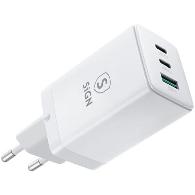 SiGN GaN Ultra 65W 2xUSB-C & 1xUSB-A Schnellladegerät - Weiß SiGN GaN Ultra 65W 2xUSB-C & 1xUSB-A Schnellladegerät - Weiß