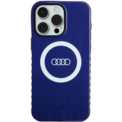 Audi iPhone 15 Pro Max Magsafe Große Logo Hülle Blau Audi iPhone 15 Pro Max Magsafe Große Logo Hülle Blau