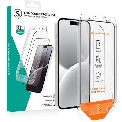 SiGN Full Screen Protector in Tempered Glass for iPhone 16 Plus with Mounting Frame (Apple iPhone 16 Plus), Smartphone Schutzfolie SiGN Full Screen Protector in Tempered Glass for iPhone 16 Plus with Mounting Frame (Apple iPhone 16 Plus), Smartphone Schutzfolie