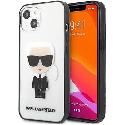 Karl Lagerfeld Ikonik Karl - iPhone 13 mini Tasche - Transparent / Schwarzer Rahmen Karl Lagerfeld Ikonik Karl - iPhone 13 mini Tasche - Transparent / Schwarzer Rahmen