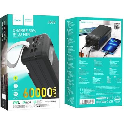 Hoco Externer Akku Power Bank J86B 22.5W PD+Quick Charge 3.0 60000mAh schwarz (60000 mAh, 22.50 W), Powerbank, Schwarz Hoco Externer Akku Power Bank J86B 22.5W PD+Quick Charge 3.0 60000mAh schwarz (60000 mAh, 22.50 W), Powerbank, Schwarz