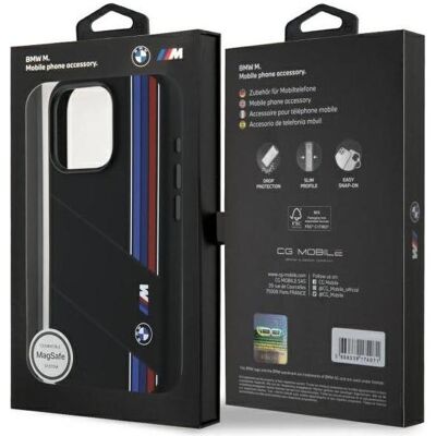 BMW iPhone 16 Pro Max Silikonhülle - Tricolor Linien BMW iPhone 16 Pro Max Silikonhülle - Tricolor Linien