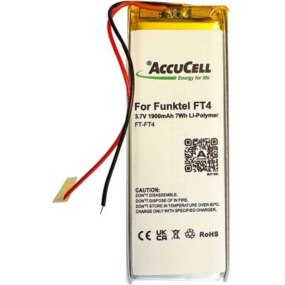 AccuCell - Funktel FT4 - 3.7V - 1900mAh - Batterie AccuCell - Funktel FT4 - 3.7V - 1900mAh - Batterie
