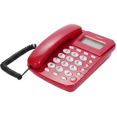 Avizar Festnetztelefon kabelgebunden mit LCD & Alarm, Telefon, Rot Avizar Festnetztelefon kabelgebunden mit LCD & Alarm, Telefon, Rot