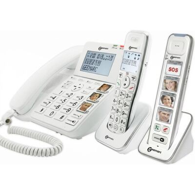 Geemarc Schnurgebundenes Seniorentelefon Pack SENIOR 295 Anrufbeantworter, Foto-Tasten, inkl. Mobil, Telefon, Weiss Geemarc Schnurgebundenes Seniorentelefon Pack SENIOR 295 Anrufbeantworter, Foto-Tasten, inkl. Mobil, Telefon, Weiss