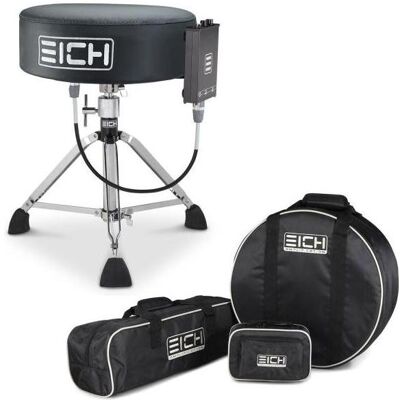 Eich Amplification Eich Hocker DBC400R Subwoofer-Hocker Leder Komplett-Set mit Taschen, Schlagzeug Zubehör, Schwarz Eich Amplification Eich Hocker DBC400R Subwoofer-Hocker Leder Komplett-Set mit Taschen, Schlagzeug Zubehör, Schwarz