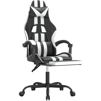 vidaXL Alicia With footrest, Gaming Stuhl, Schwarz, Weiss vidaXL Alicia With footrest, Gaming Stuhl, Schwarz, Weiss