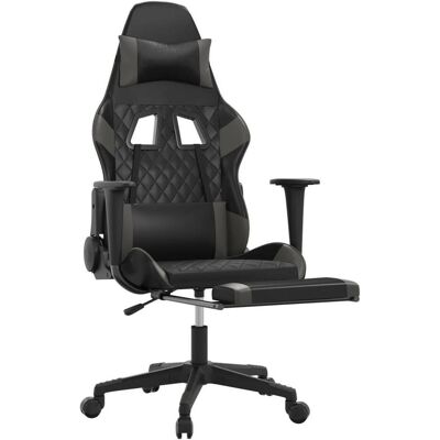 vidaXL Martin With footrest, Gaming Stuhl, Grau, Schwarz vidaXL Martin With footrest, Gaming Stuhl, Grau, Schwarz
