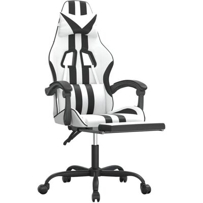 vidaXL Adriel With footrest, Gaming Stuhl, Weiss, Schwarz vidaXL Adriel With footrest, Gaming Stuhl, Weiss, Schwarz