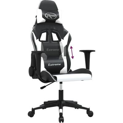 vidaXL Nolan Without footrest, Gaming Stuhl, Schwarz, Weiss vidaXL Nolan Without footrest, Gaming Stuhl, Schwarz, Weiss