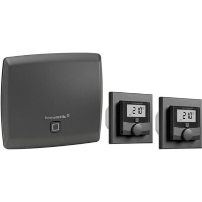 EQ-3 Funk Starter Kit smarte Fussbodenheizung für 2 räume, Smart Home Hub, Grau EQ-3 Funk Starter Kit smarte Fussbodenheizung für 2 räume, Smart Home Hub, Grau