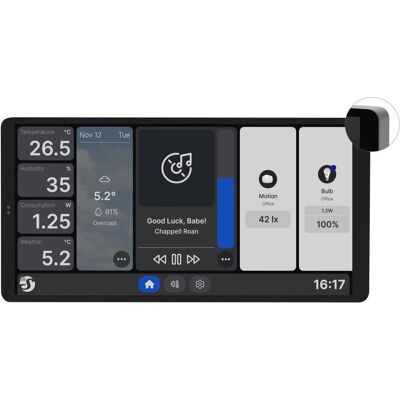 Shelly Wall Display X2 Black + Blu H&T Black, Smart Home Hub, Schwarz Shelly Wall Display X2 Black + Blu H&T Black, Smart Home Hub, Schwarz