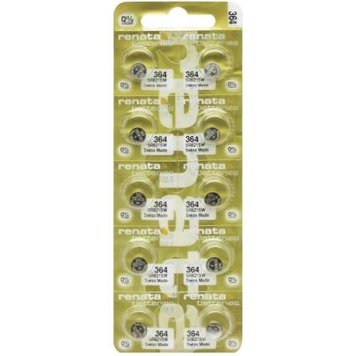 Renata Knopfzellenbatterie 364 - 10 stk, 20 mAh Renata Knopfzellenbatterie 364 - 10 stk, 20 mAh