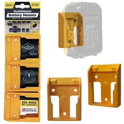 Stealthmounts Batteriespeicherhalter - Dewalt 18V - Gelb 6er Pack Stealthmounts Batteriespeicherhalter - Dewalt 18V - Gelb 6er Pack