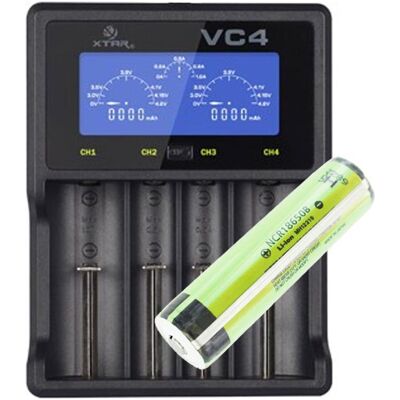 Panasonic Akku 18650 mit LCD-Schnellladegerät - Ladegerät & Akku-Set Panasonic Akku 18650 mit LCD-Schnellladegerät - Ladegerät & Akku-Set