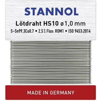 Stannol HS10 Lötfaden - Hochwertig, Bleifrei, 1mm Stannol HS10 Lötfaden - Hochwertig, Bleifrei, 1mm