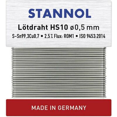 Stannol HS10 Lödtråd - Hochaktiv, J-STD-004 ROM1 Stannol HS10 Lödtråd - Hochaktiv, J-STD-004 ROM1