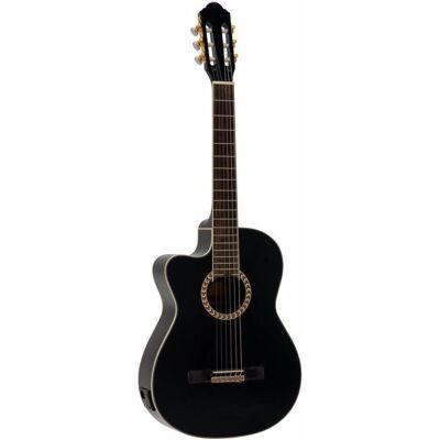 Dimavery CN-600L Klassikgitarre, schwarz (Halbakustik Gitarre, Mahagoni, Palisander, Zedernholz), Gitarre, Schwarz Dimavery CN-600L Klassikgitarre, schwarz (Halbakustik Gitarre, Mahagoni, Palisander, Zedernholz), Gitarre, Schwarz