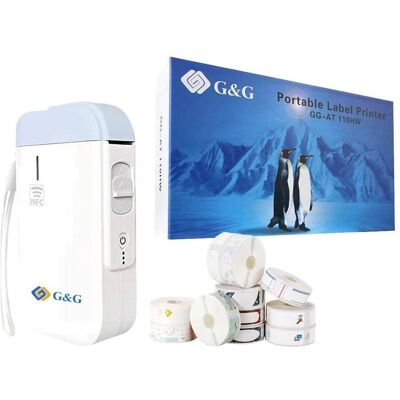 G&G GG-AT 110HW Etiketten-Drucker Thermodirekt 203 x 203 dpi Etikettenbreite (max.): 12mm Bluetooth (203 dpi), Etikettendrucker, Weiss G&G GG-AT 110HW Etiketten-Drucker Thermodirekt 203 x 203 dpi Etikettenbreite (max.): 12mm Bluetooth (203 dpi), Etikettendrucker, Weiss