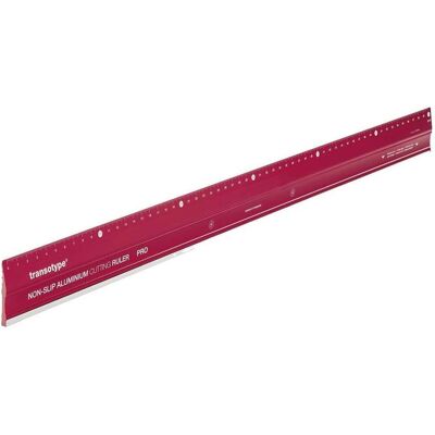 Transotype Aluminium-Schneidelineal rutschfest 30 cm, Schneidemaschine, Rot Transotype Aluminium-Schneidelineal rutschfest 30 cm, Schneidemaschine, Rot