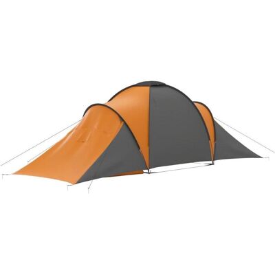 vidaXL Campingzelt 6 Personen Grau und Orange - Camping Zelt vidaXL Campingzelt 6 Personen Grau und Orange - Camping Zelt