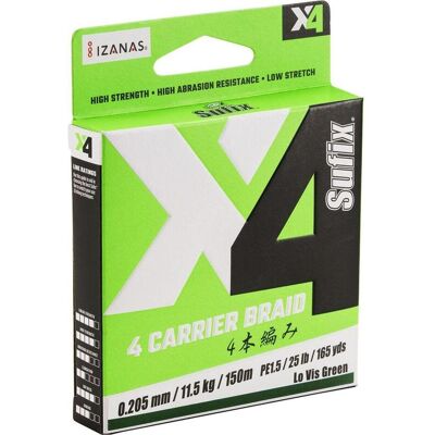 Sufix X4 Braid L.Vis Grün - Angelschnur Sufix X4 Braid L.Vis Grün - Angelschnur