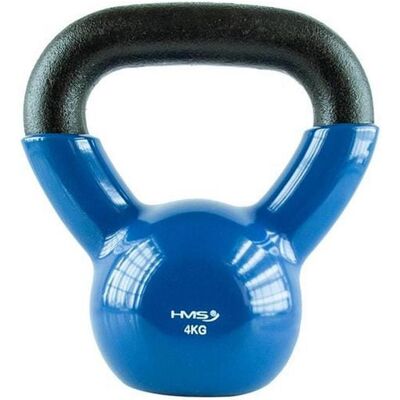 HMS Blau Vinyl Überzogener 4kg Kettlebell - Krafttraining Gerät HMS Blau Vinyl Überzogener 4kg Kettlebell - Krafttraining Gerät