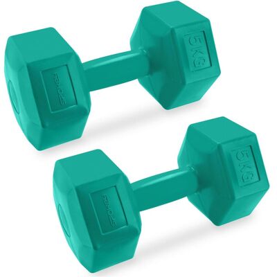 Spokey Monster Sechseckige Kurzhantel-Set - 5kg, Grün Spokey Monster Sechseckige Kurzhantel-Set - 5kg, Grün