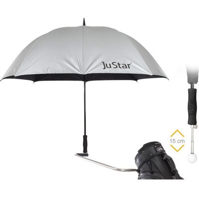 Justar, Regenschirm, Teleskopischer Regenschirm, Silber Justar, Regenschirm, Teleskopischer Regenschirm, Silber