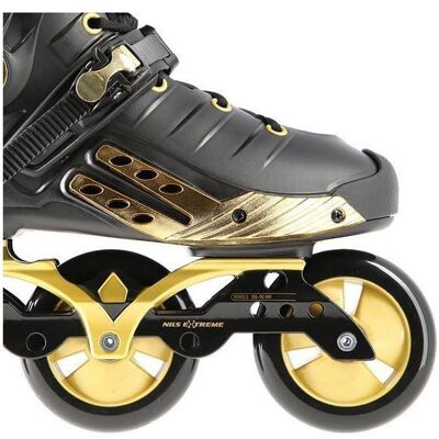 Nils Extreme NA20006 Freeride Skates - Verstellbar, Belüftet, Schwarz-Gold Nils Extreme NA20006 Freeride Skates - Verstellbar, Belüftet, Schwarz-Gold