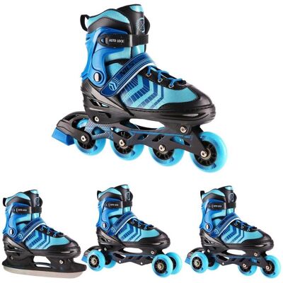 Nils, Unisex, Rollschuhe, NH18192A 4in1 SCHWARZ UND BLAU GRÖSSE M. S(29-33) INLINE-SKATES MIT DIM. TUL. EISHOCKEY EXTREME (29, 30, 31, 32, 33), Blau, Schwarz Nils, Unisex, Rollschuhe, NH18192A 4in1 SCHWARZ UND BLAU GRÖSSE M. S(29-33) INLINE-SKATES MIT DIM. TUL. EISHOCKEY EXTREME (29, 30, 31, 32, 33), Blau, Schwarz
