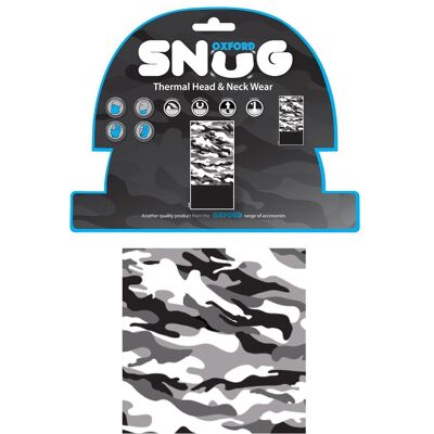 Oxford, Unisex, Sturmhaube + Halsschlauch, Snug Camo, Weiss, Schwarz, Grau, One Size Oxford, Unisex, Sturmhaube + Halsschlauch, Snug Camo, Weiss, Schwarz, Grau, One Size