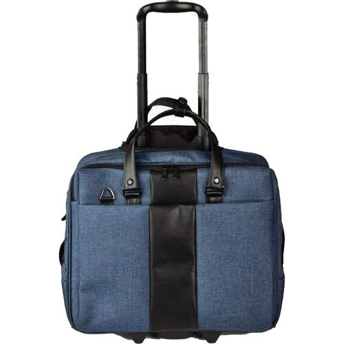 Dermata, Koffer, Business Laptop Trolley Canvas 3497CV Blauw, Blau, (32 l)