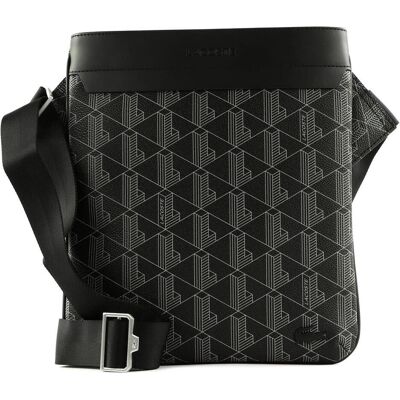 Lacoste, Herren, Handtasche, Umhängetasche The Blend Flat Crossover Bag 4260, Grau, Schwarz Lacoste, Herren, Handtasche, Umhängetasche The Blend Flat Crossover Bag 4260, Grau, Schwarz