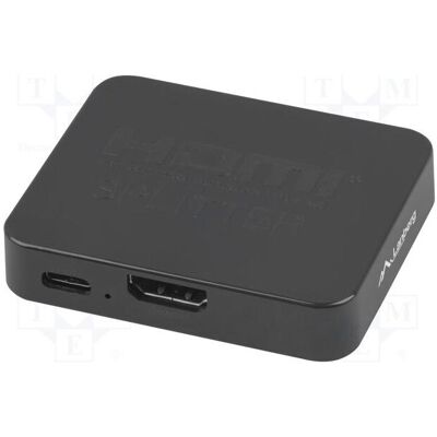 Lanberg HDMI-Video-Splitter - 2x HDMI 4K + USB-C-Anschluss schwarz, Switch Box Lanberg HDMI-Video-Splitter - 2x HDMI 4K + USB-C-Anschluss schwarz, Switch Box