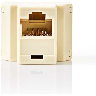 Nedis Telefon Network Splitter RJ45 Buchse 2x RJ45 Female Vernickelt Elfenbein PVC Box, Telefon Zubehör Nedis Telefon Network Splitter RJ45 Buchse 2x RJ45 Female Vernickelt Elfenbein PVC Box, Telefon Zubehör